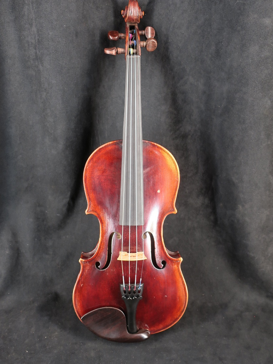 Late 19th Century German Violin, Antonius Label... Dark Red Varnish - Musical Instrument-photo-2