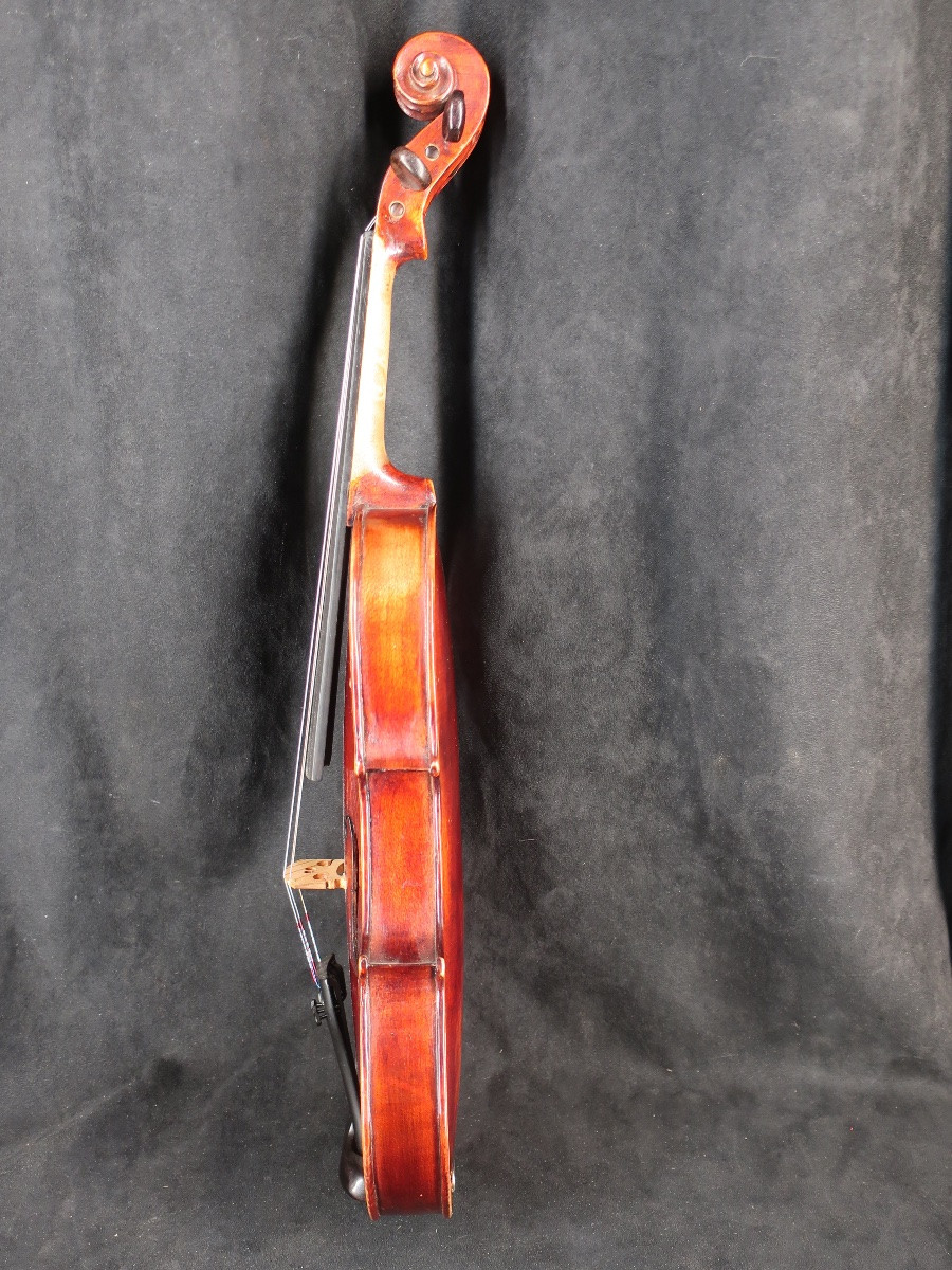 Late 19th Century German Violin, Antonius Label... Dark Red Varnish - Musical Instrument-photo-2