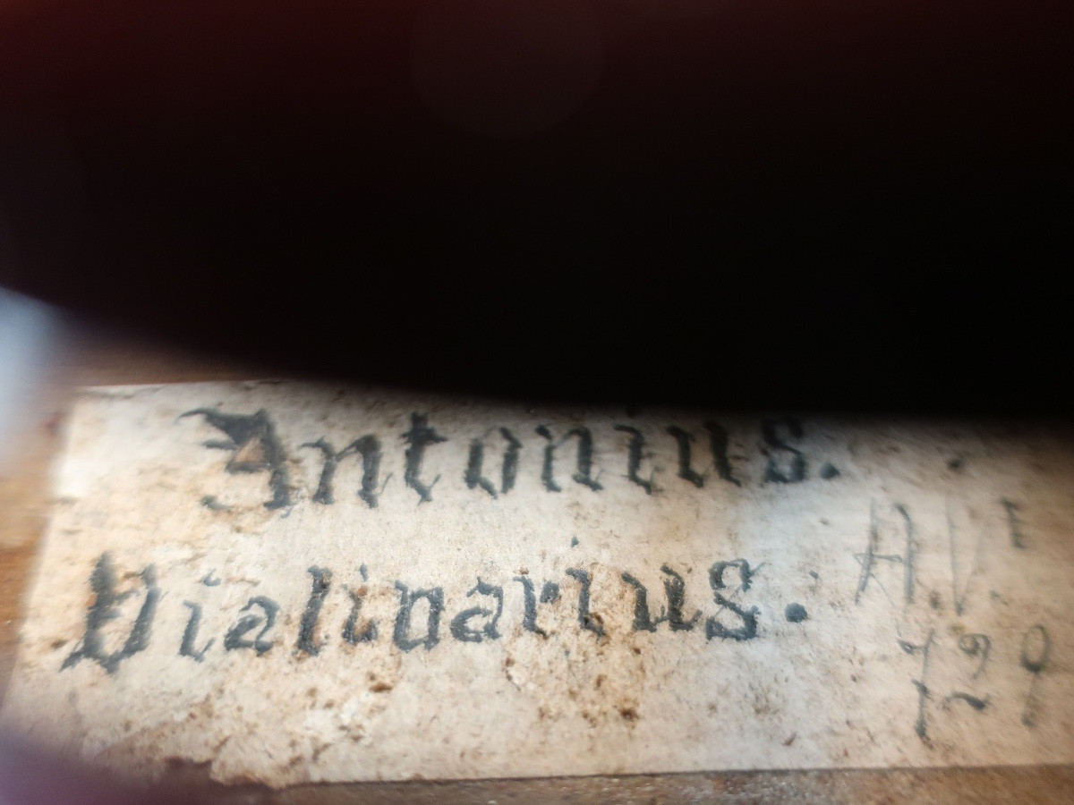 Late 19th Century German Violin, Antonius Label... Dark Red Varnish - Musical Instrument-photo-4