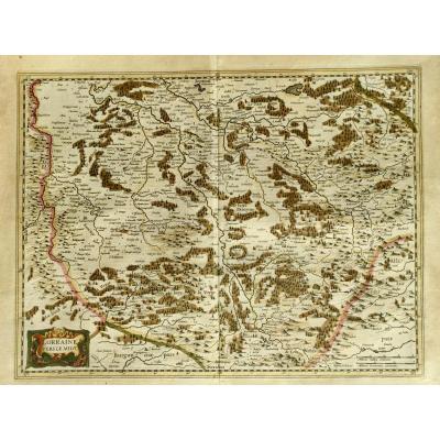 Map From 1633 Vosges Epinal Lorraine To The South By Johannes Janssonius (1588-1664)