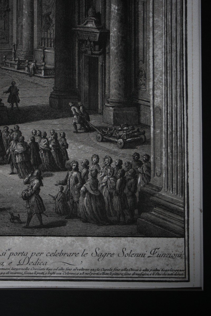 Engraving Giuseppe Vasi 1775 Pius VI Rome Vatican St Peter 97 X 70 Cm 18 Eme-photo-3
