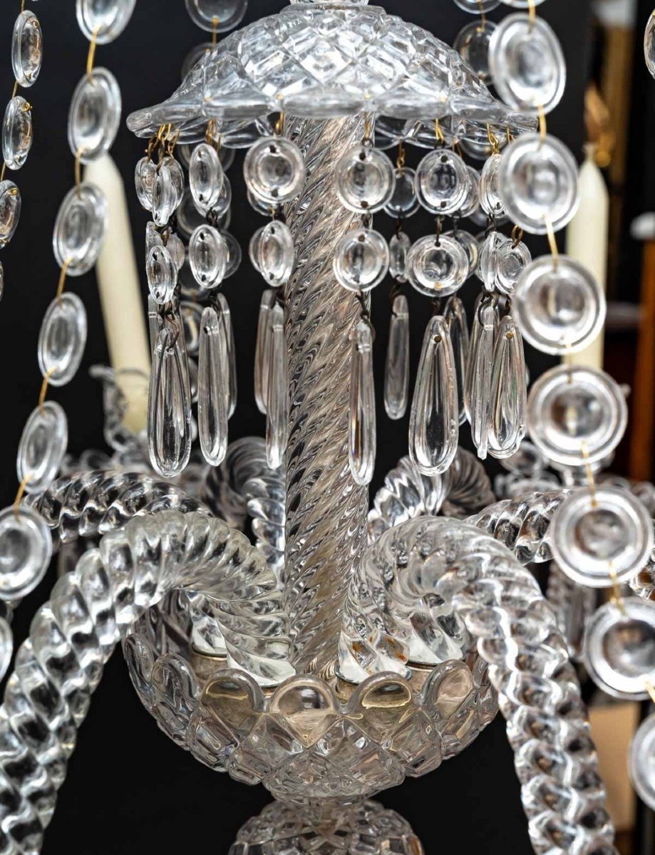Cristallerie De Baccarat  Lustre Fin 19 Eme A 6 Lumieres -photo-1
