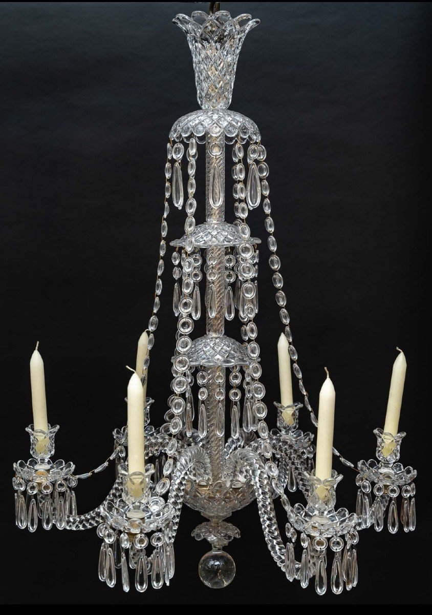 Cristallerie De Baccarat  Lustre Fin 19 Eme A 6 Lumieres 
