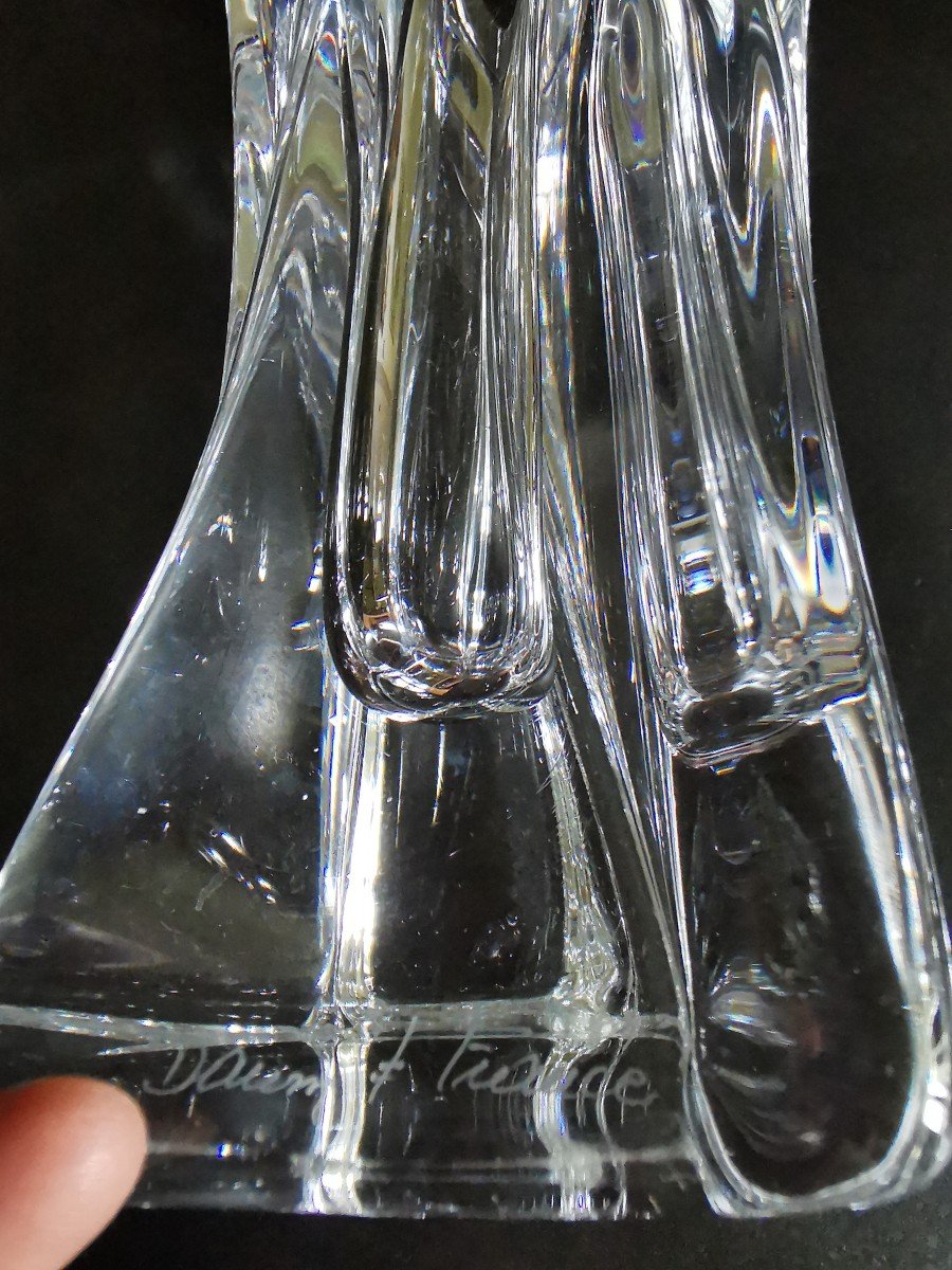 Vase Daum  Cristal Croix De Lorraine France 6 Kg  Milieu XX E -photo-3