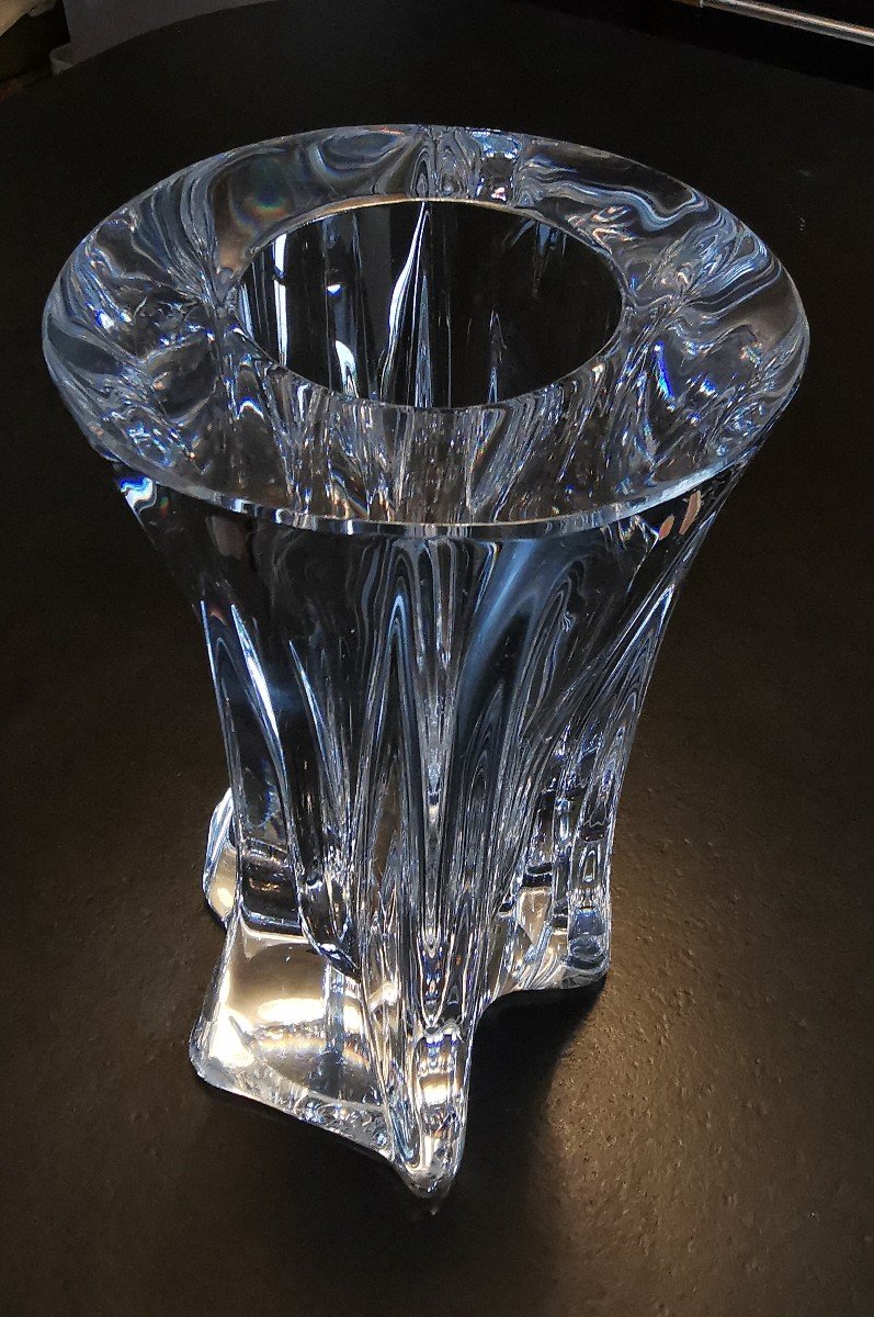 Vase Daum  Cristal Croix De Lorraine France 6 Kg  Milieu XX E -photo-2