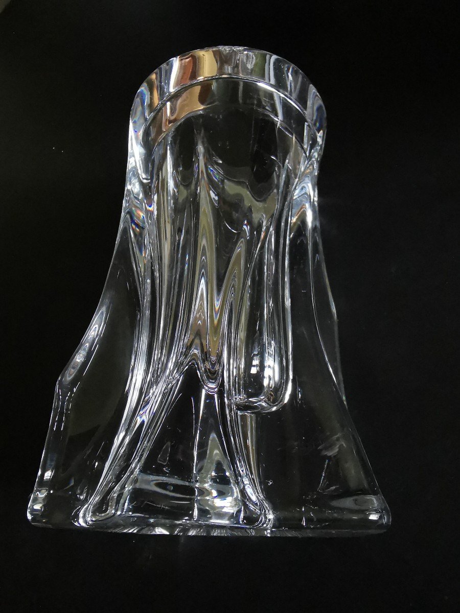 Vase Daum  Cristal Croix De Lorraine France 6 Kg  Milieu XX E -photo-5