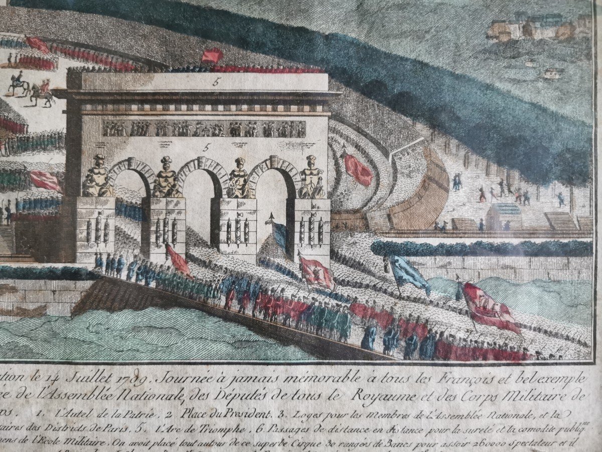 Optical View Paris Champs De Mars 1790 1789 Deputies Military Revolution 18th Frame-photo-2