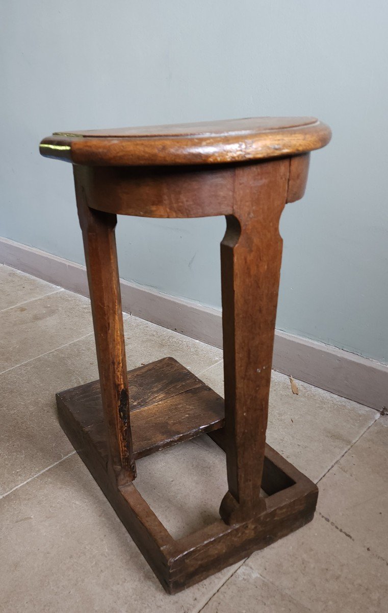 18th Century Cantor's Stool In Oak Church Choir-photo-2