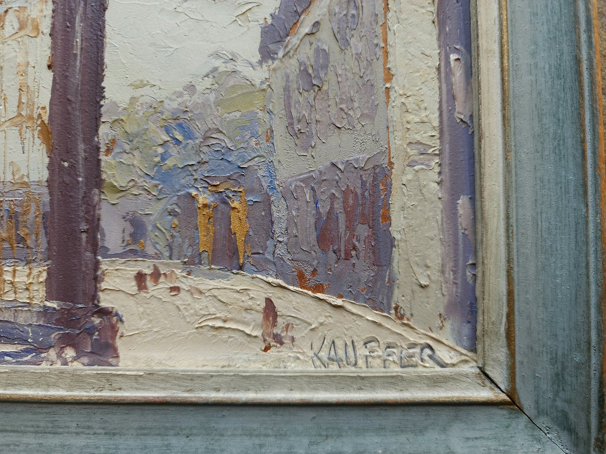 Kauffer André ( 1893-1977) peinture sur isorel place Stanislas a Nancy -photo-2