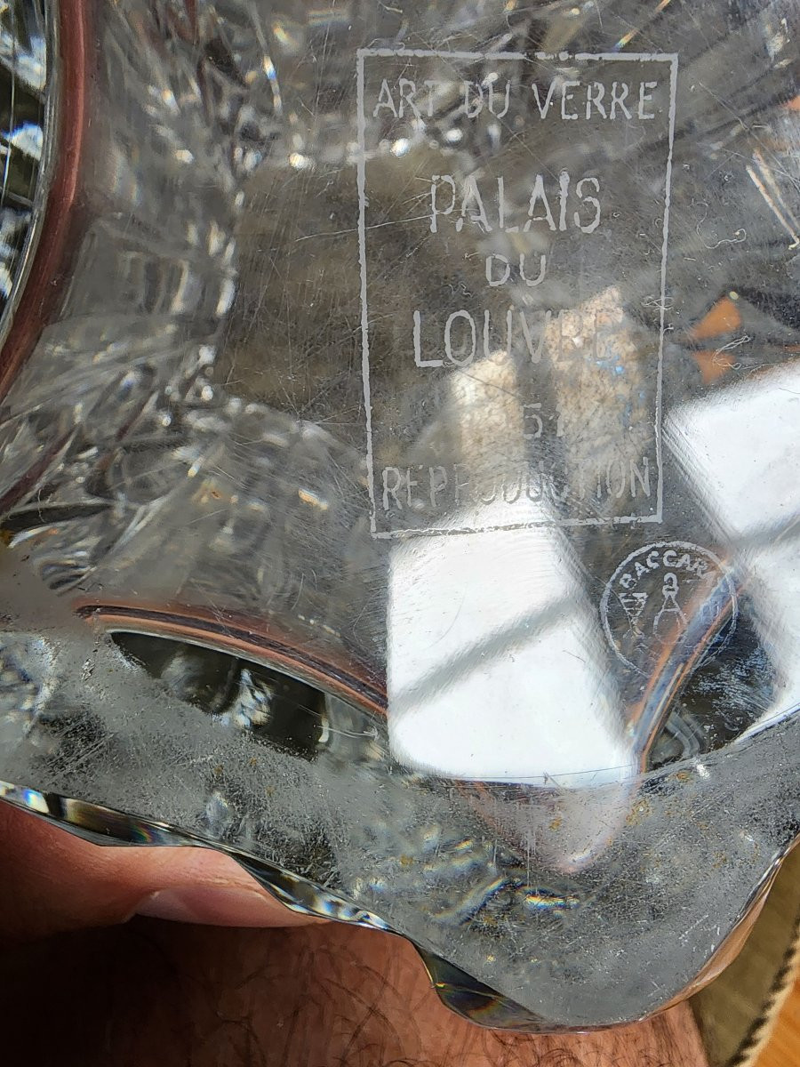 Baccarat vase cristal 8 kg 1951 art du verre le louvre Estampillé Baccarat 27 cm-photo-2