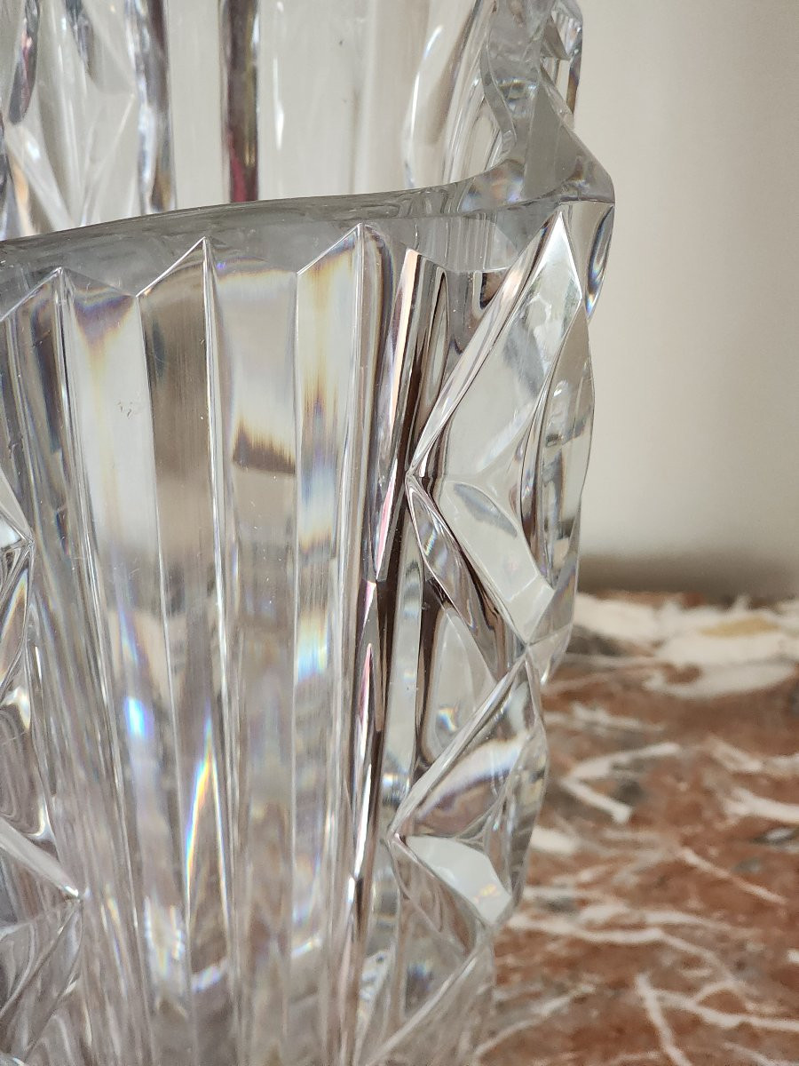 Baccarat vase cristal 8 kg 1951 art du verre le louvre Estampillé Baccarat 27 cm-photo-3
