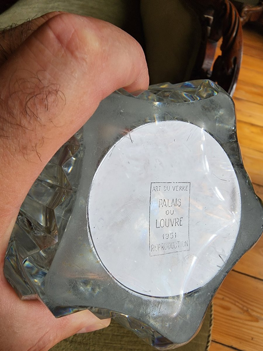 Baccarat vase cristal 8 kg 1951 art du verre le louvre Estampillé Baccarat 27 cm-photo-1