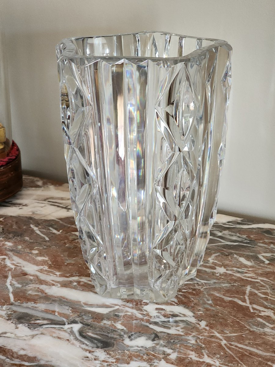 Baccarat vase cristal 8 kg 1951 art du verre le louvre Estampillé Baccarat 27 cm-photo-3