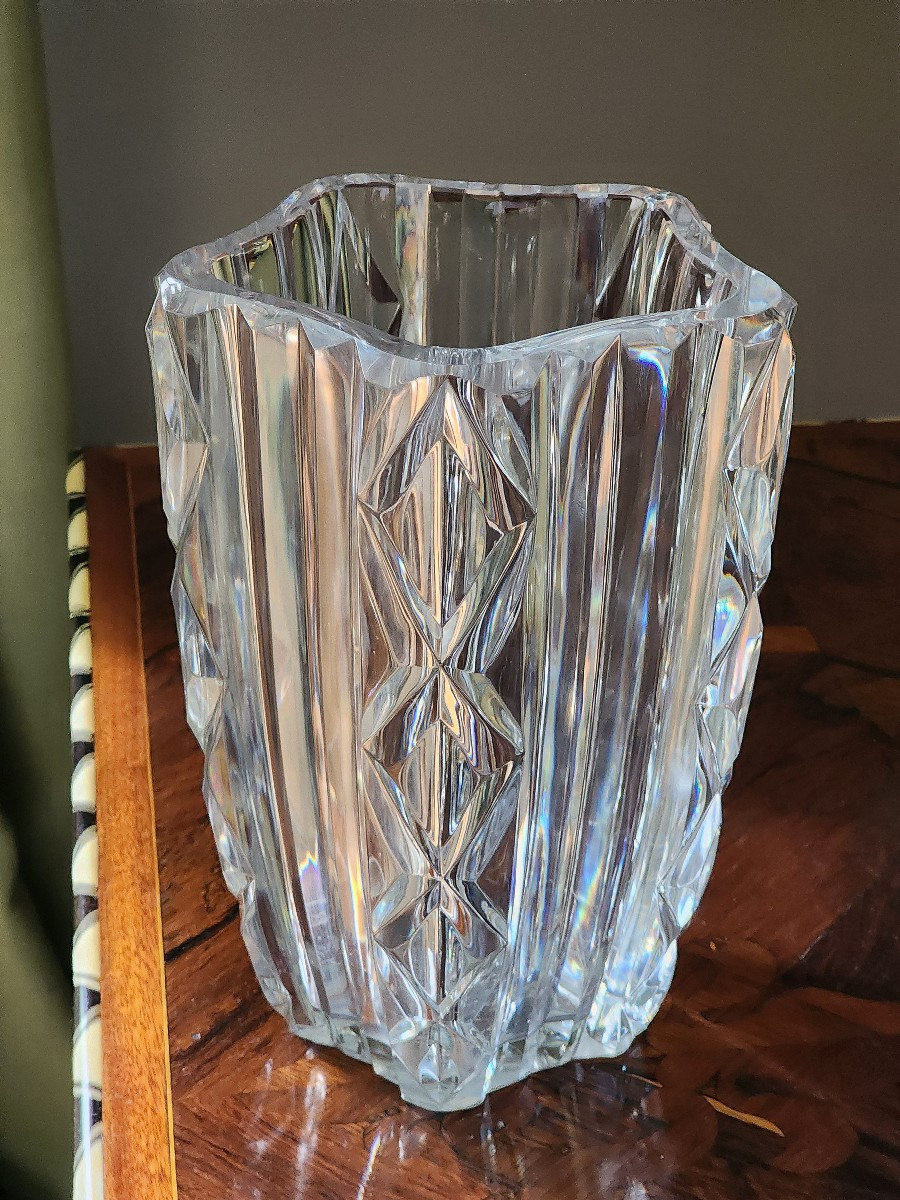Baccarat vase cristal 8 kg 1951 art du verre le louvre Estampillé Baccarat 27 cm-photo-5