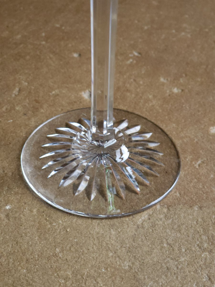 Baccarat grand verre a pied roemer modele burgos Taillé 19,5 cm-photo-2