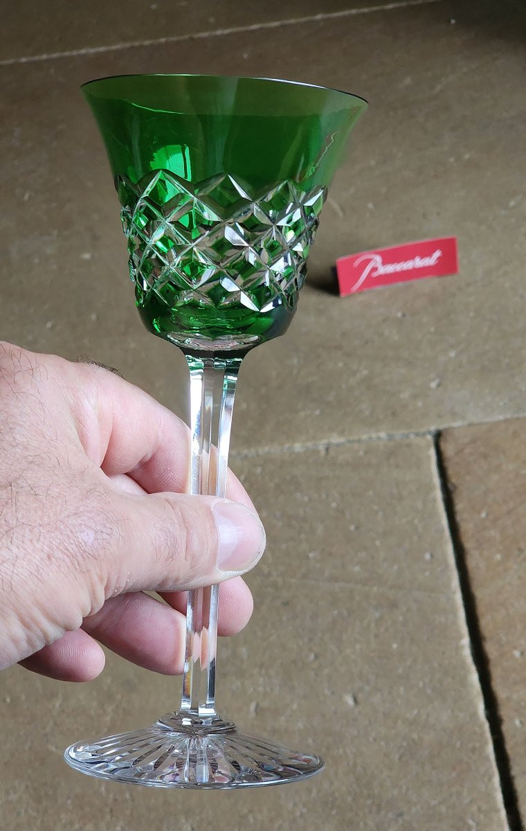 Baccarat grand verre a pied roemer modele burgos Taillé 19,5 cm-photo-3