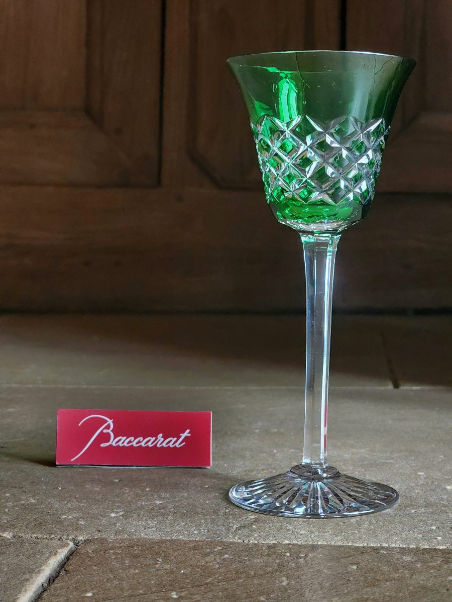Baccarat grand verre a pied roemer modele burgos Taillé 19,5 cm-photo-4