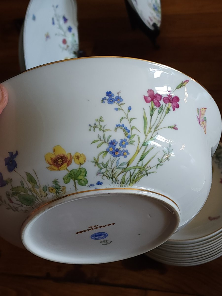 41-piece Limoges Raynaud Porcelain Service In Baccarat, Lyon -photo-4