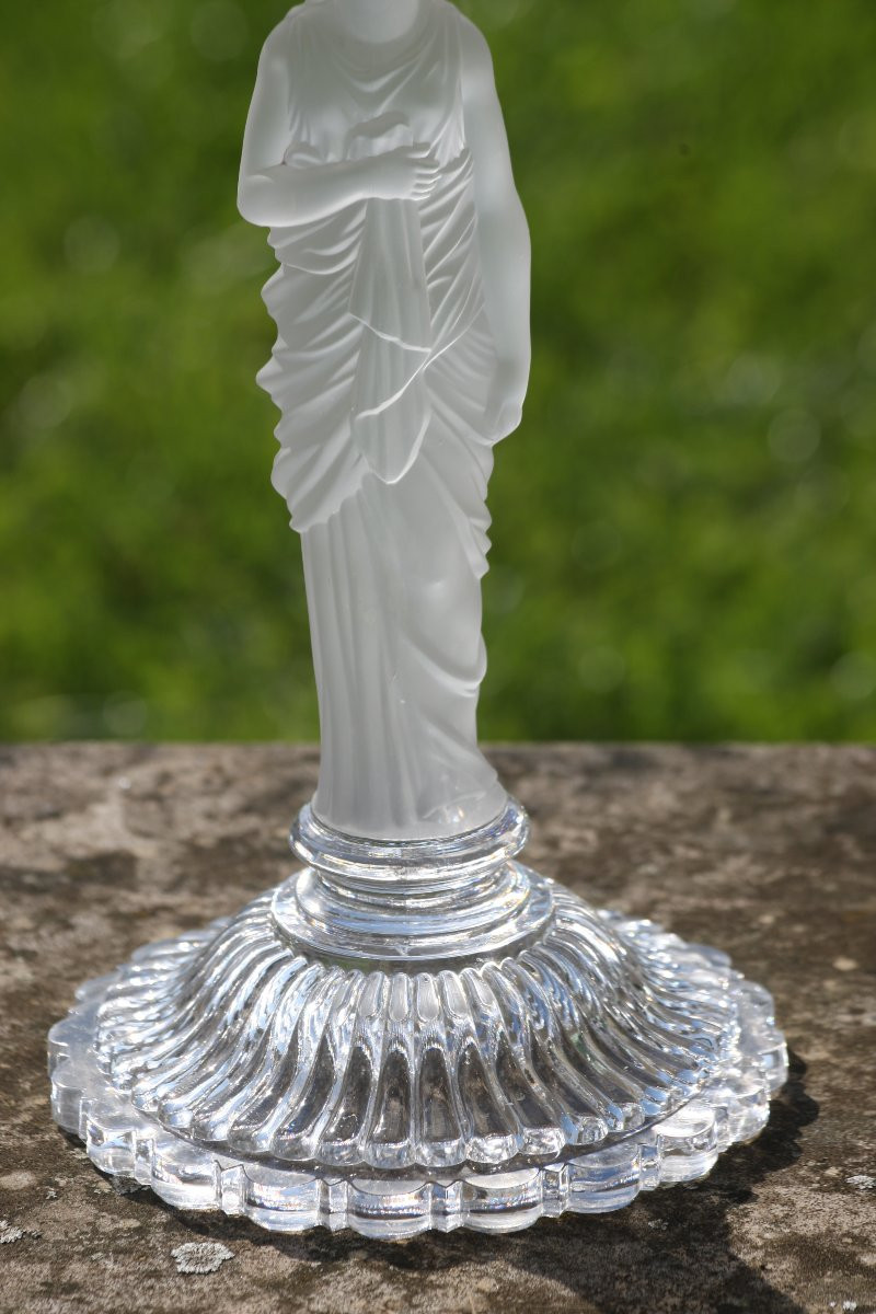 Baccarat Collection Of 5 Antique Baccarat Women's Candlesticks, The Model Of Which Has 7 Lights, Perfect Condition -photo-2