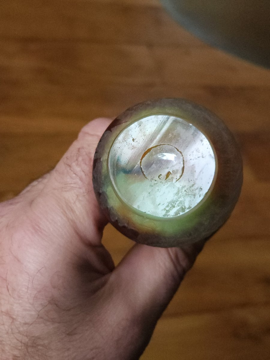 Daum Nancy Vase, Art Nouveau Period, Decorated With Lorraine Thistles, Acid-etched, 11.5 Cm -photo-3