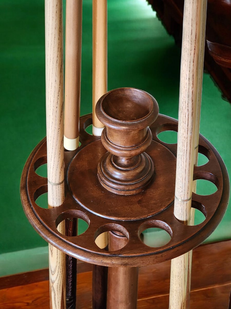 19th/19th Century Mahogany Cue Billiard Table, Antique Game-photo-2
