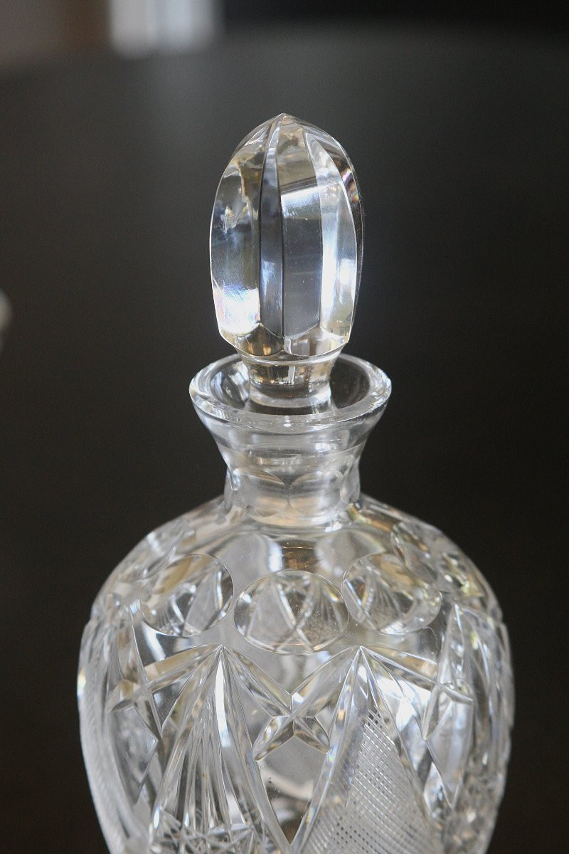 Complete Crystal Tea And Drink Service, Circa 1930, Exquisitely Cut. -photo-4