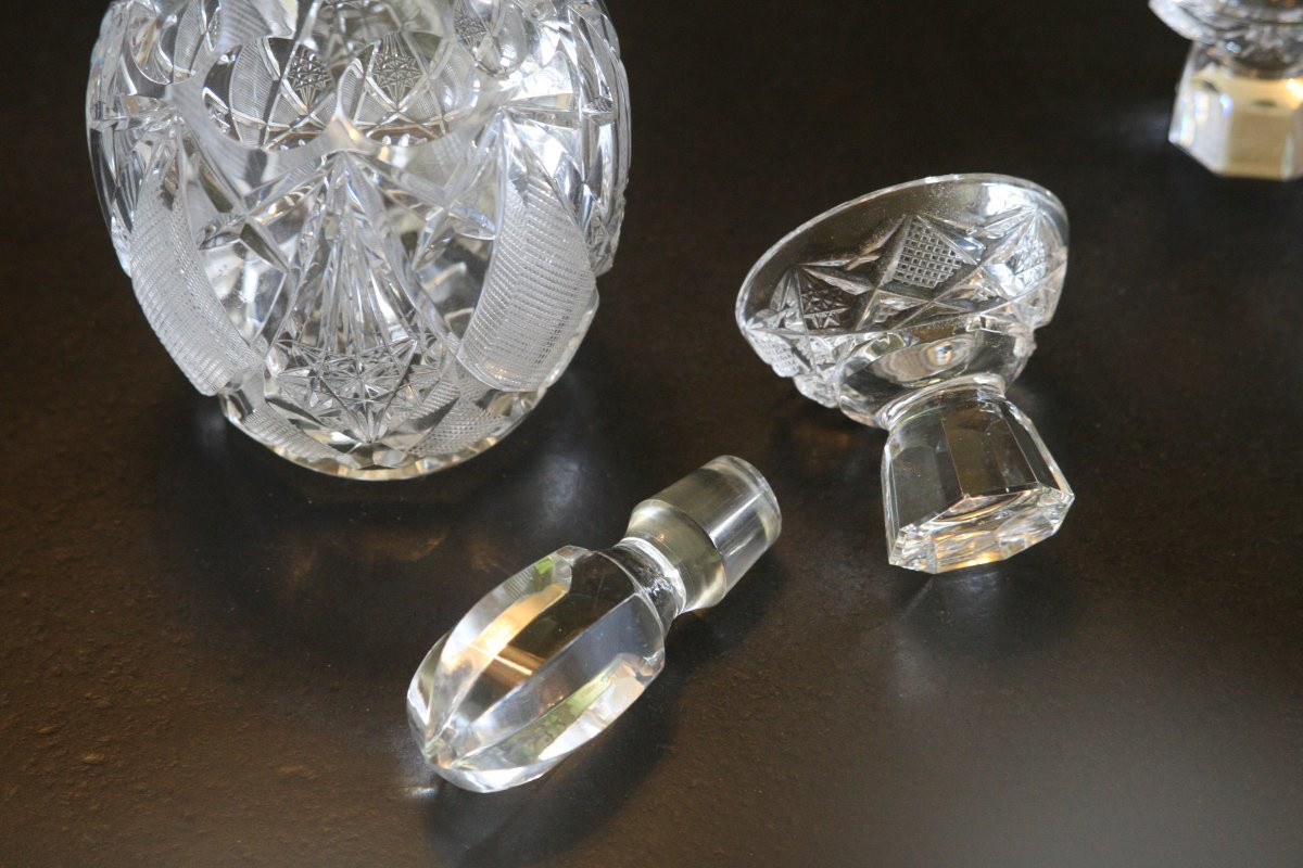 Complete Crystal Tea And Drink Service, Circa 1930, Exquisitely Cut. -photo-2