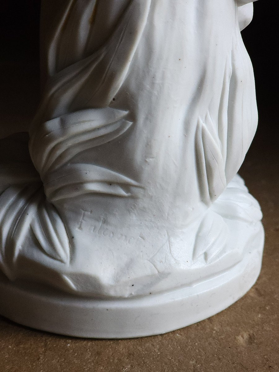 The Bather After Falconet Biscuit Vtm Porcelaine De France In Villenauxe The Large 31 Cm-photo-3