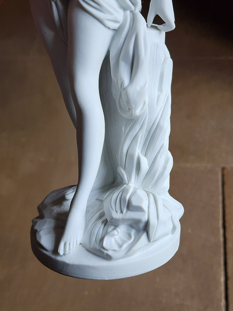 The Bather After Falconet Biscuit Vtm Porcelaine De France In Villenauxe The Large 31 Cm-photo-1