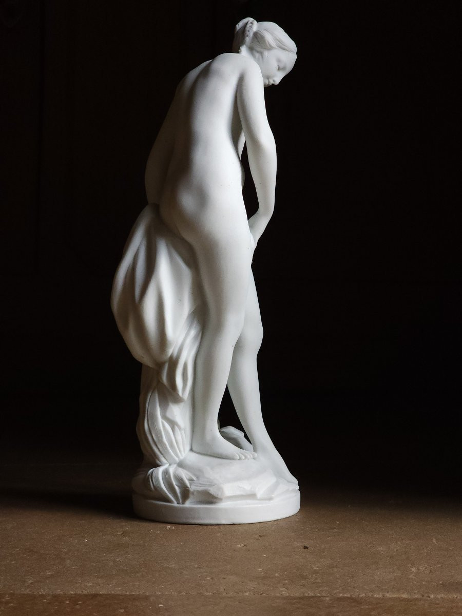 The Bather After Falconet Biscuit Vtm Porcelaine De France In Villenauxe The Large 31 Cm-photo-8