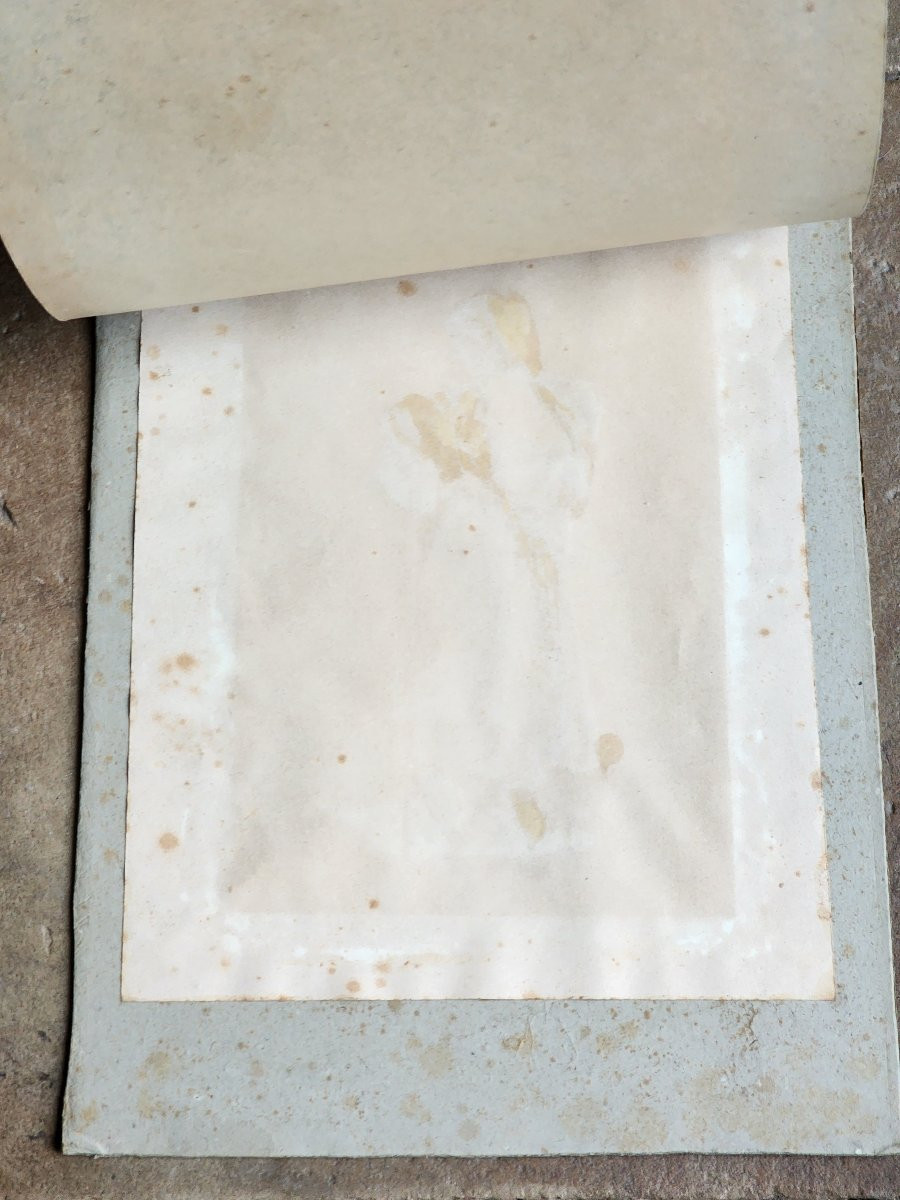 Emile Munier Watercolor Circa 1870 Young Woman Painting 19th Century-photo-1