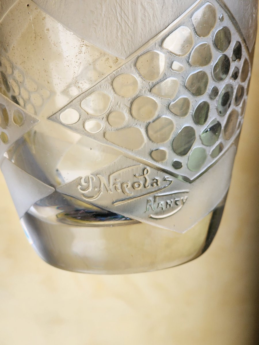 Paul Nicolas Nancy Acid-etched Vase, Art Deco, 19.5 Cm-photo-2