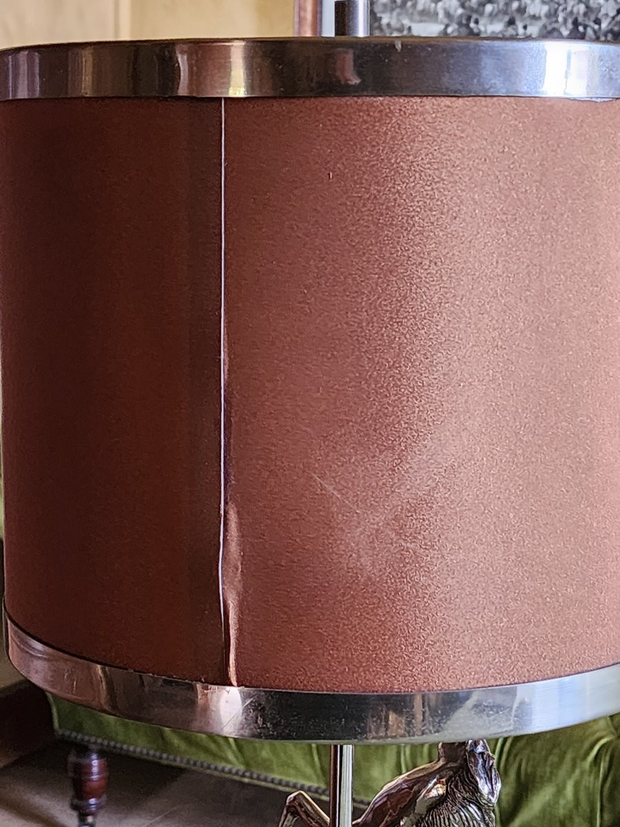 Horse-shaped Desk Lamp Circa 1970 In Chrome Bronze  -photo-1