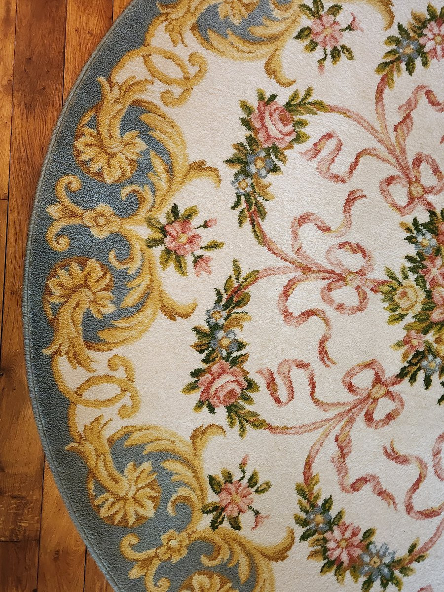 Cronwell Carpets Fontainebleau Velvet Rug, 100% Pure Wool, 225 Cm Diameter, Circa 1960-photo-2