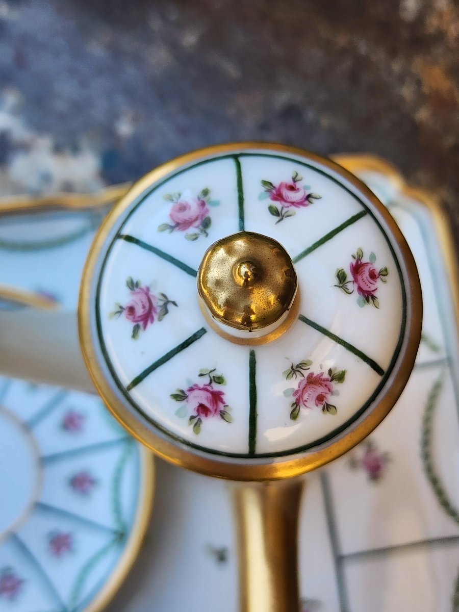 65 "tête-à-tête" Coffee Set In Limoges Porcelain, Signed Mg.-photo-4