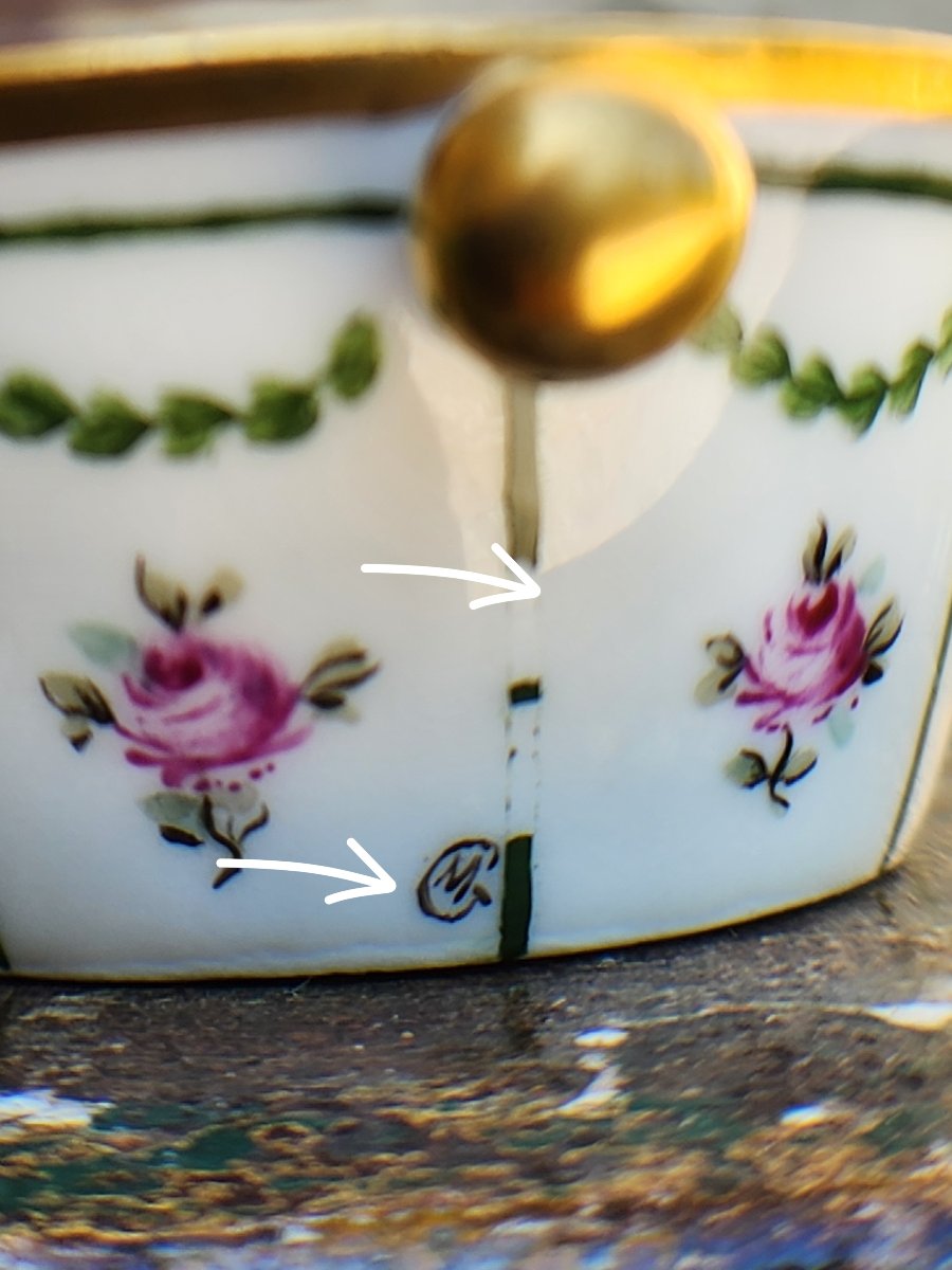65 "tête-à-tête" Coffee Set In Limoges Porcelain, Signed Mg.-photo-8