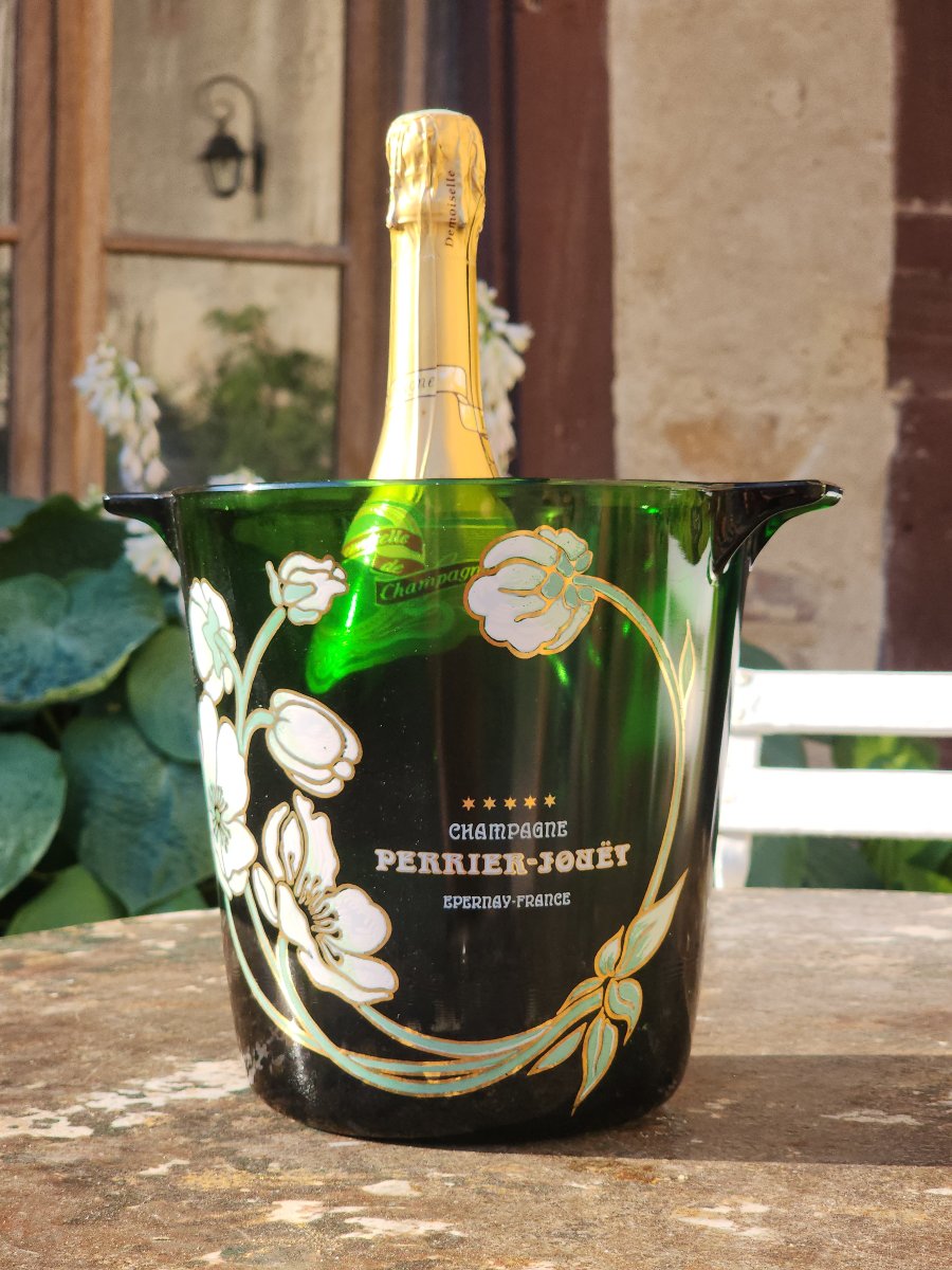 6 Verres à eau portieux modèle Palmyre rose et vert  Estampillé -photo-4