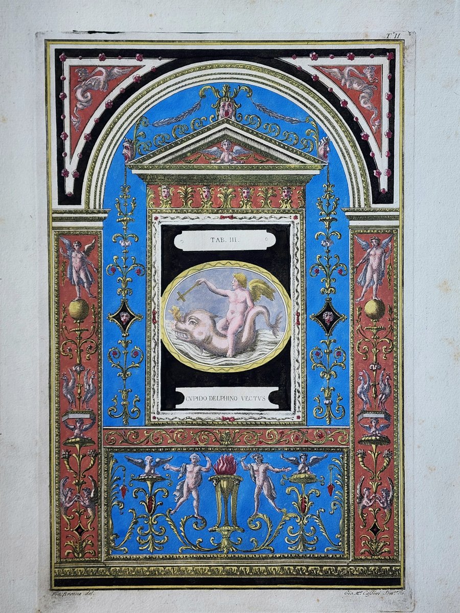 Paire d'estampes italiennes vers 1800 par Giovanni Cassini et BRENNA -photo-2