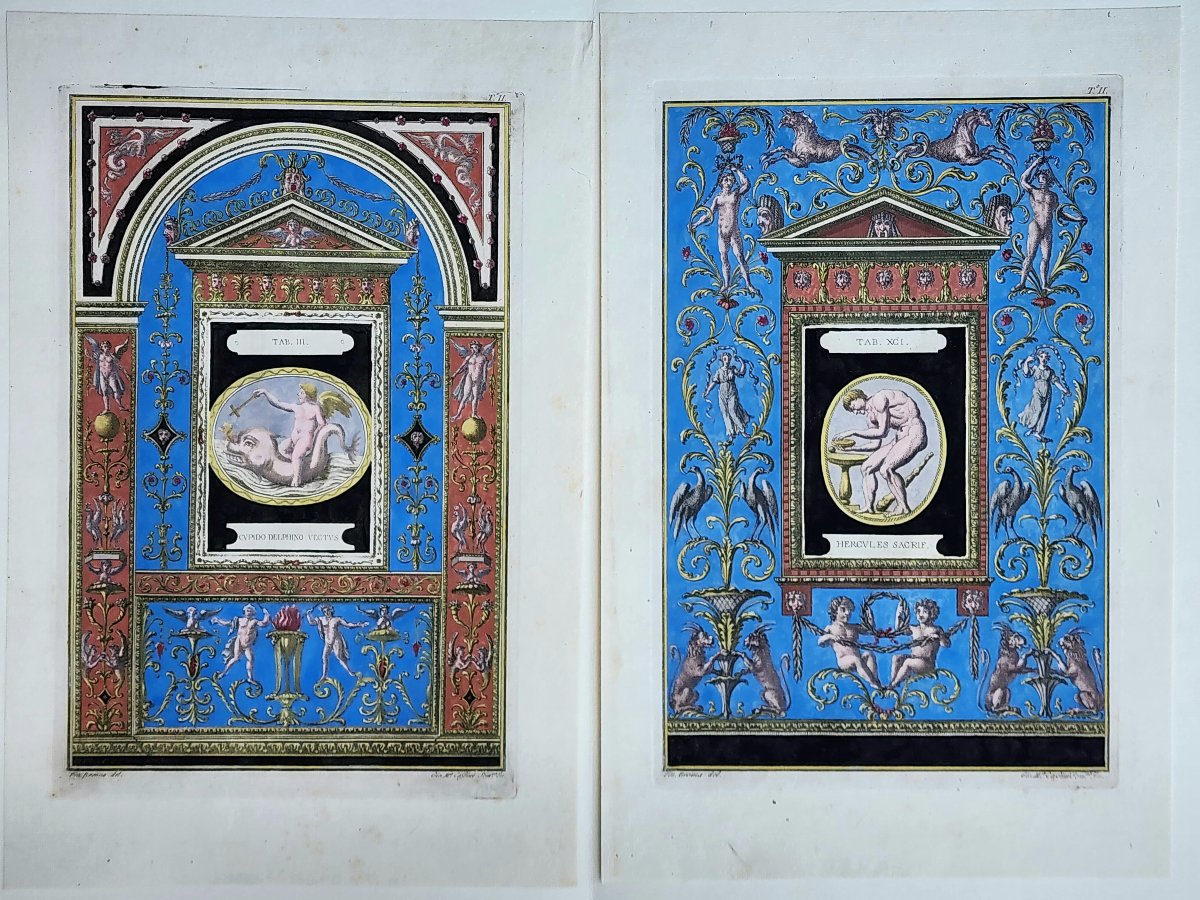 Paire d'estampes italiennes vers 1800 par Giovanni Cassini et BRENNA 