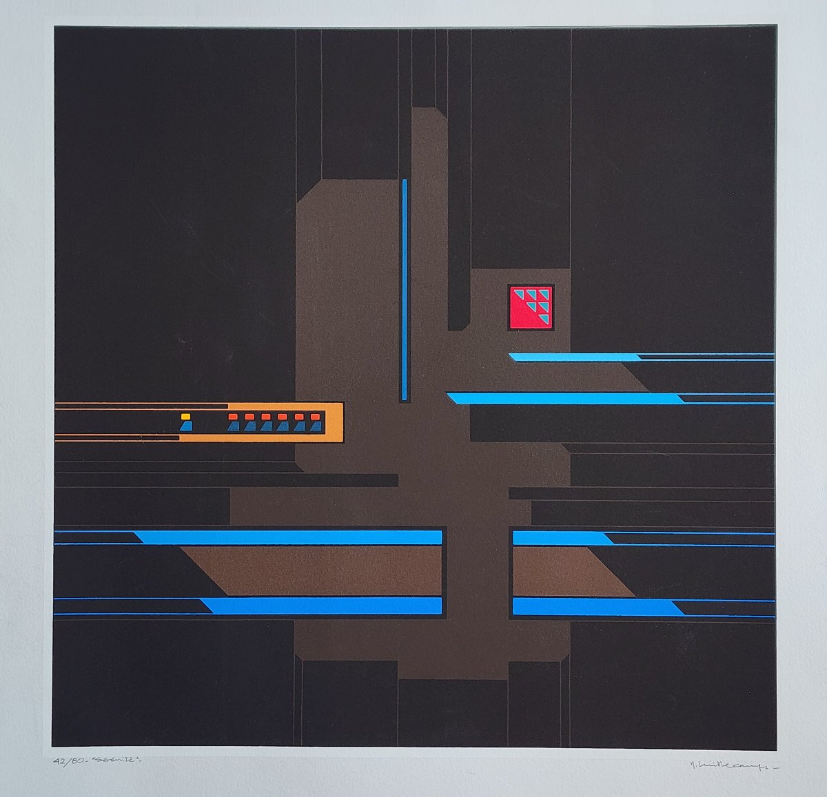 Yves Millecamps Silkscreen Print 42/80 "sérénité" 59 Cm By 59 Cm