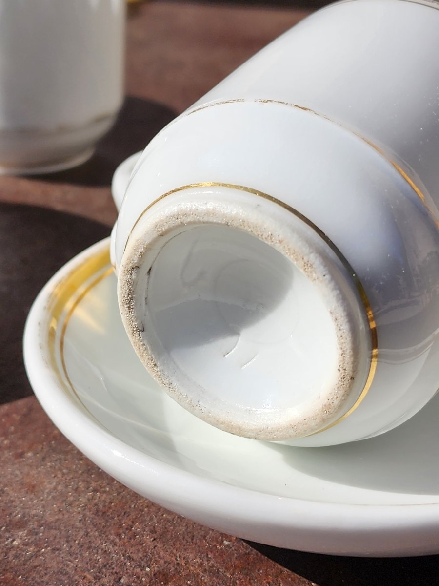 Empire-style Coffee Set From Brulots, Made Of Paris Porcelain, 26-piece Set, 19th Year Of The Napoleonic Era -photo-1