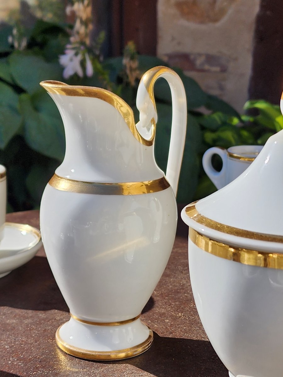 Empire-style Coffee Set From Brulots, Made Of Paris Porcelain, 26-piece Set, 19th Year Of The Napoleonic Era -photo-2