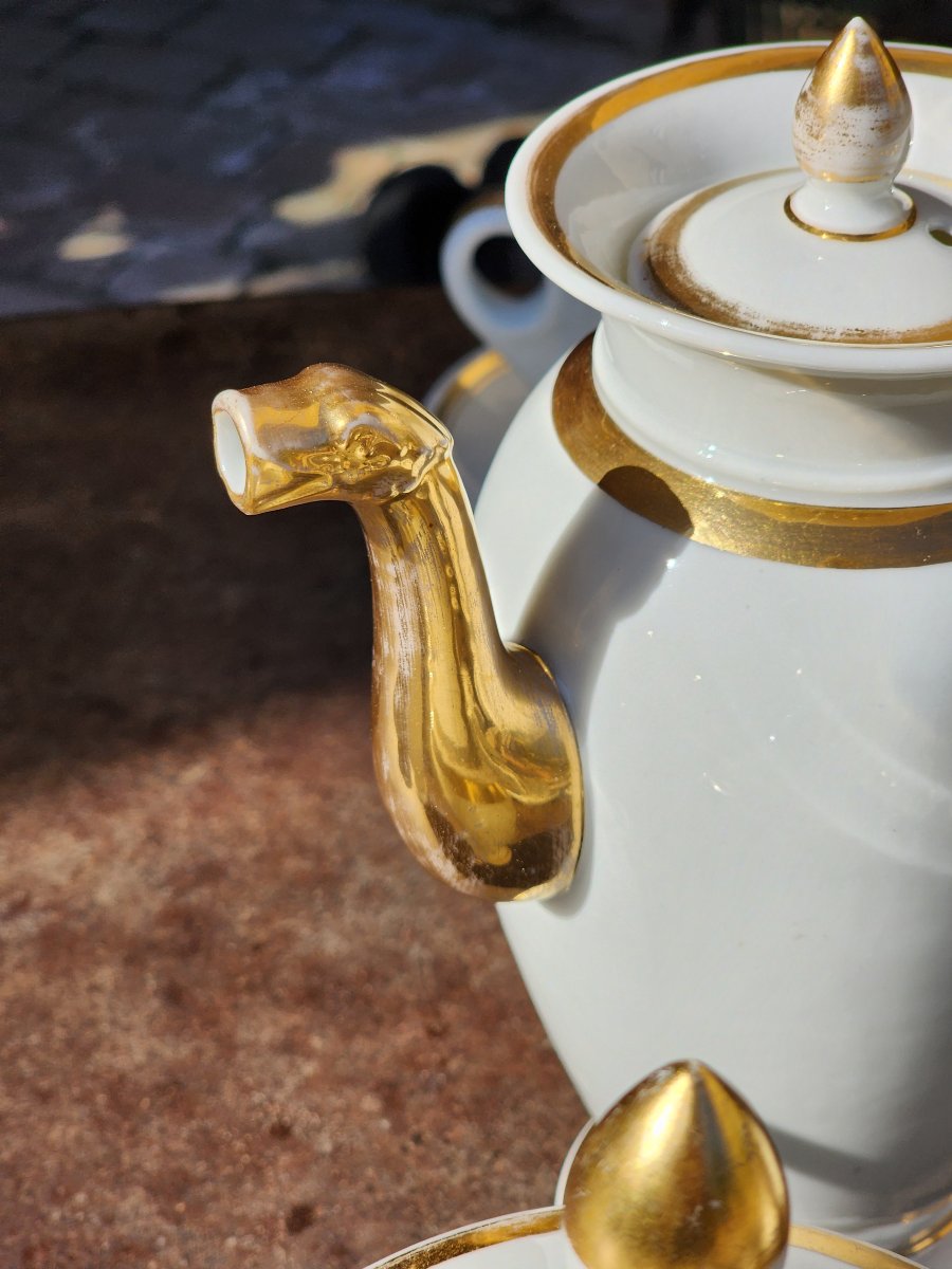 Empire-style Coffee Set From Brulots, Made Of Paris Porcelain, 26-piece Set, 19th Year Of The Napoleonic Era -photo-4