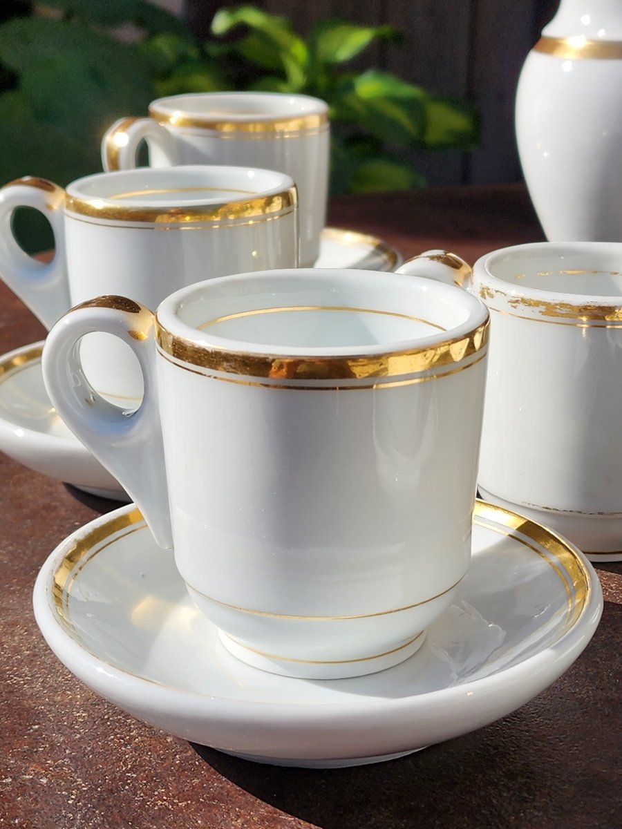 Empire-style Coffee Set From Brulots, Made Of Paris Porcelain, 26-piece Set, 19th Year Of The Napoleonic Era -photo-5