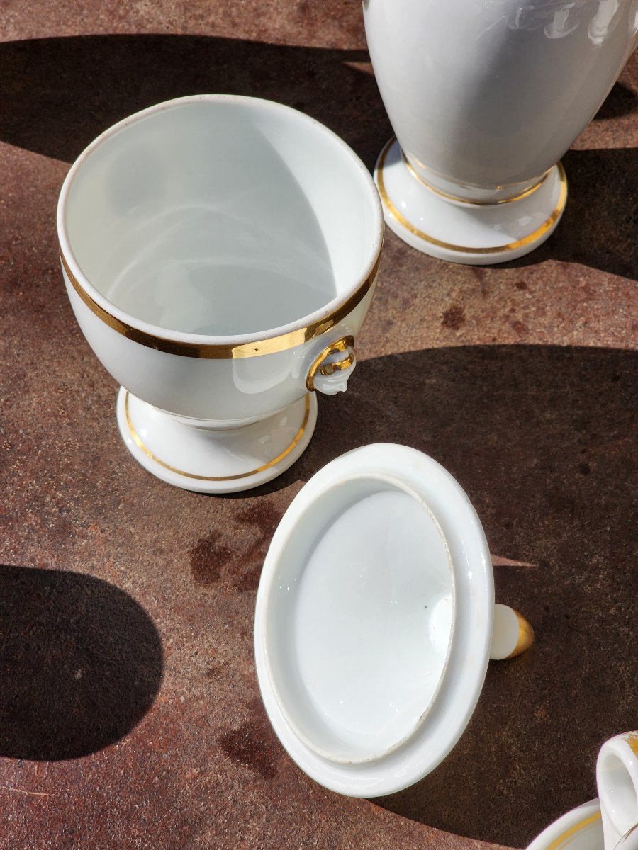 Empire-style Coffee Set From Brulots, Made Of Paris Porcelain, 26-piece Set, 19th Year Of The Napoleonic Era -photo-8