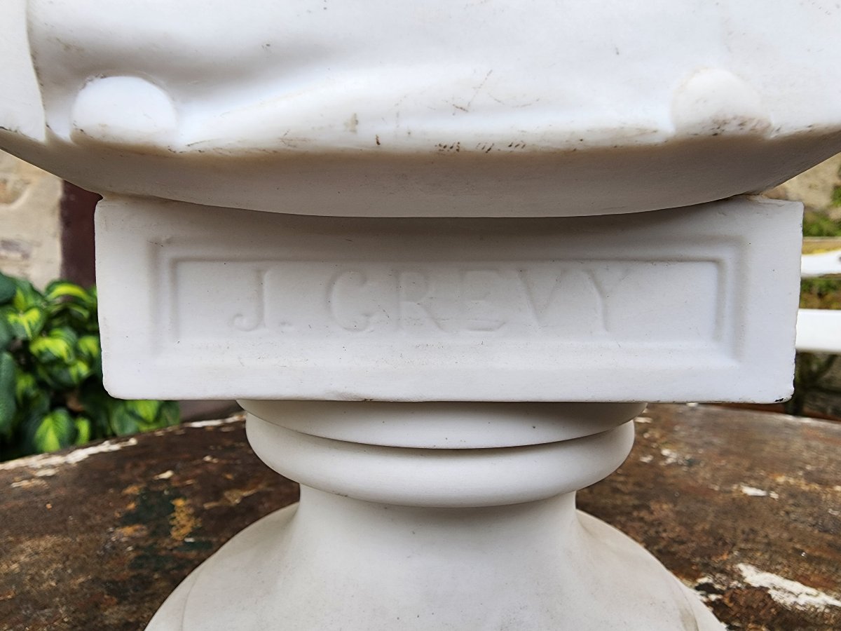 Buste du président jules Grevy 1884 par Carrier Belleuse en biscuit SEVRES 19 Eme 43 cm-photo-2