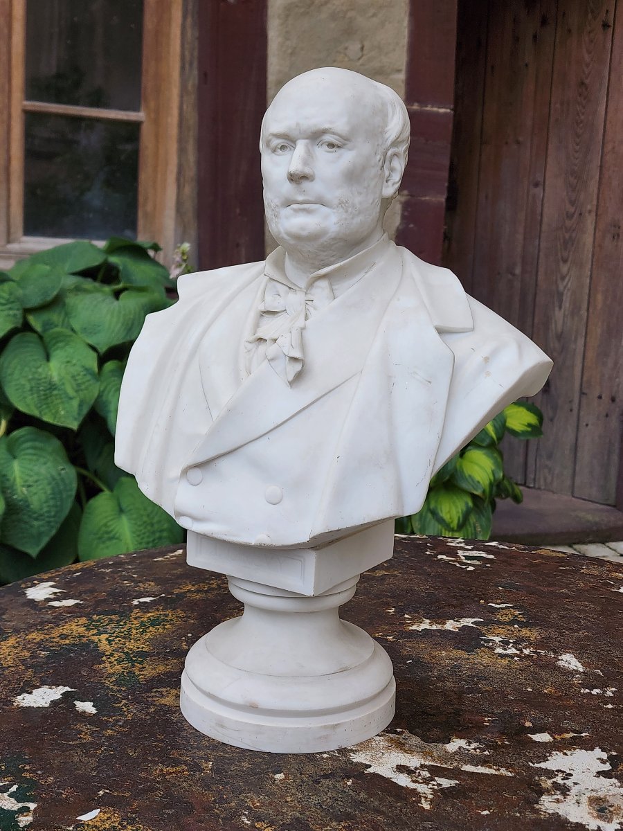 Buste du président jules Grevy 1884 par Carrier Belleuse en biscuit SEVRES 19 Eme 43 cm