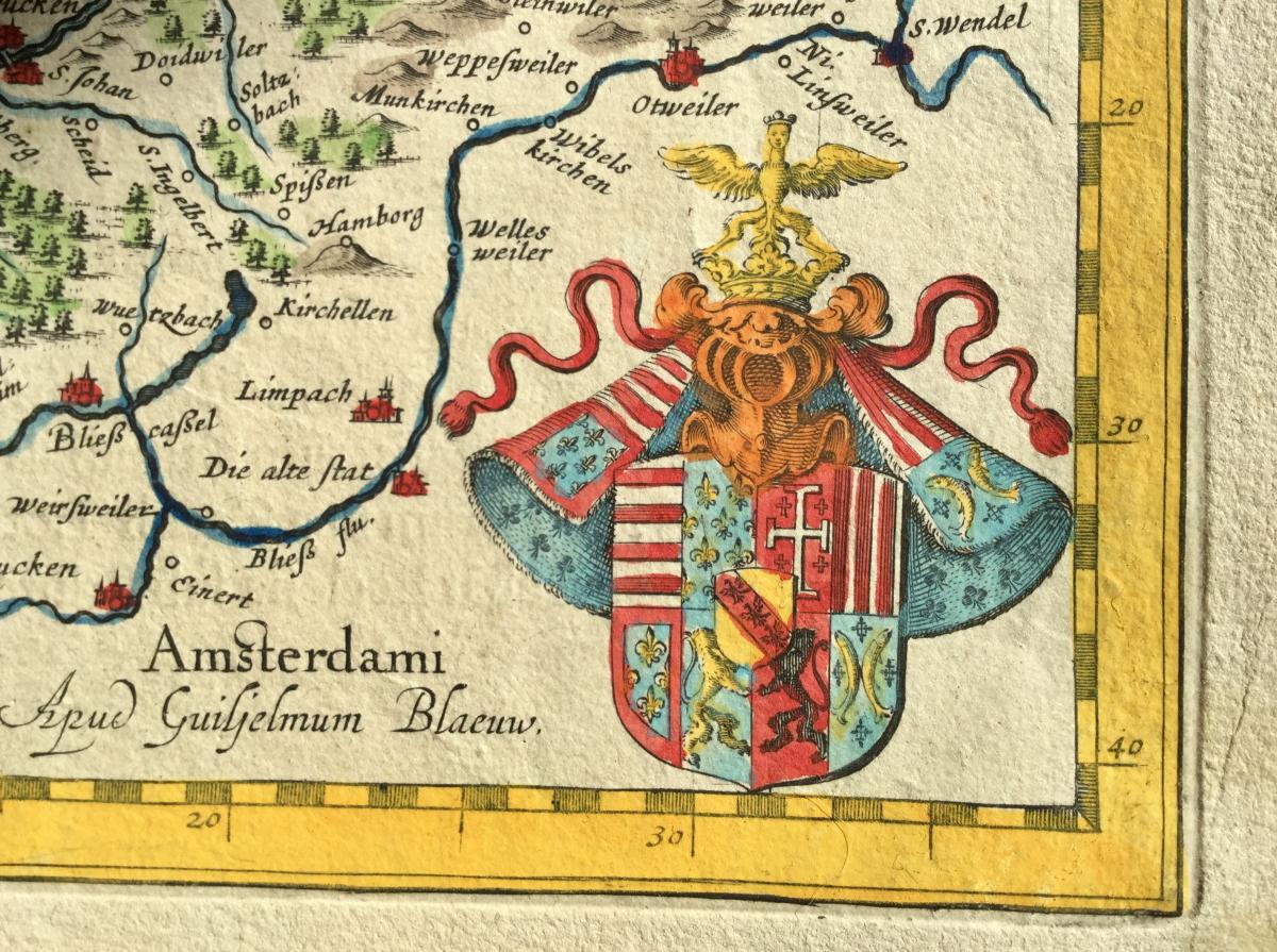 1642 Map Lorraine Blamont Luneville Frouart Nancy St Die Blaeu Blaeuw-photo-2