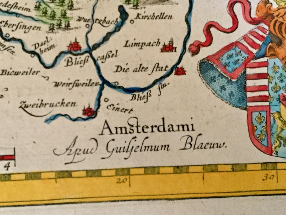 1642 Map Lorraine Blamont Luneville Frouart Nancy St Die Blaeu Blaeuw-photo-3