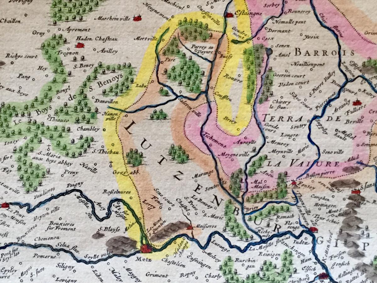 1642 Map Lorraine Blamont Luneville Frouart Nancy St Die Blaeu Blaeuw-photo-4